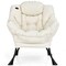 Modern Soft Polyester Fabric Accent Chair with High-Density Cushioning and Side Storage Pocket